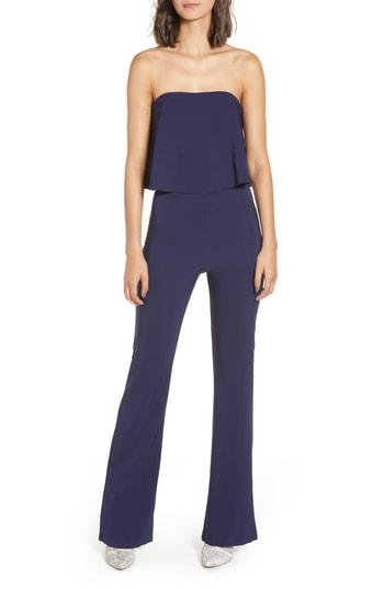 Women's Socialite Popover Strapless Jumpsuit - Blue
