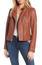 Women's Derek Lam 10 Crosby Asymmetrical Leather Moto Jacket - Brown