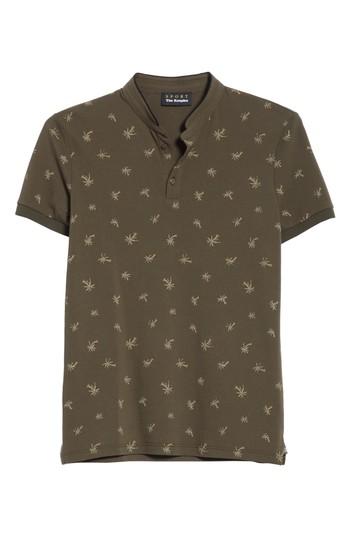 Men's The Kooples Palm Tree Print Henley - Beige
