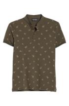 Men's The Kooples Palm Tree Print Henley - Beige
