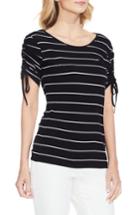 Women's Vince Camuto Drawstring Sleeve Stripe Top - Black