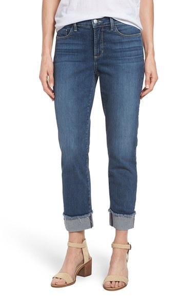 Women's Nydj 'marnie' Stretch Cuffed Boyfriend Jeans - Blue