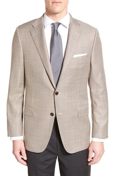 Men's Hickey Freeman Classic Fit Windowpane Wool Sport Coat