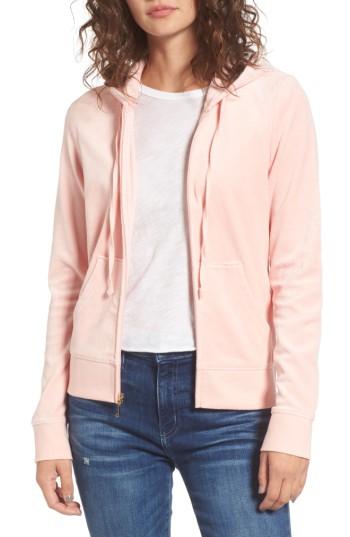 Women's Juicy Couture Robertson Crystal Velour Hoodie - Pink