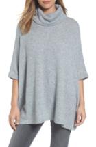 Women's Caslon Cowl Neck Sweater Poncho - Grey