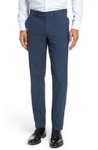 Men's Ted Baker London Jerome Flat Front Stretch Solid Cotton Trousers R - Blue
