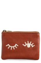 Madewell The Small Pouch Clutch: Embroidered Face Edition - Brown