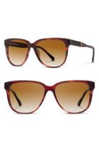 Women's Shwood 'mckenzie' 57mm Retro Sunglasses - Sangria/ Ebony/ Brown