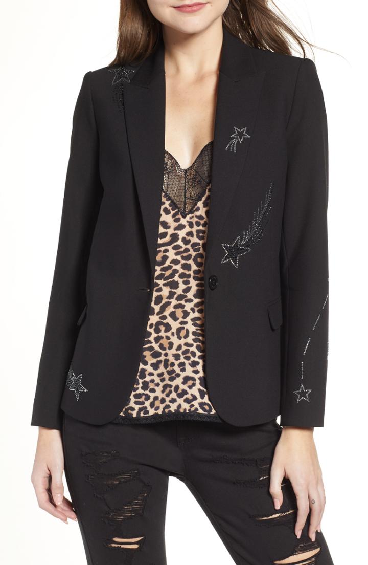 Women's Zadig & Voltaire Victor Strass Embellished Blazer Us / 34 Fr - Black
