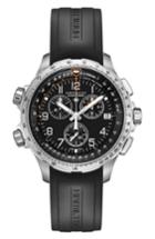 Men's Hamilton Khaki Aviation X-wind Chronograph Gmt Silicone Strap Watch, 46mm