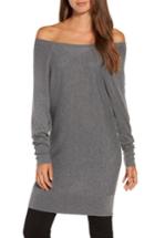 Women's Trouve Off The Shoulder Sweater Tunic - Grey