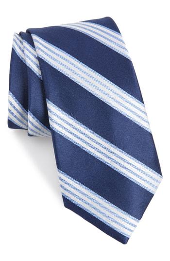 Men's Nordstrom Men's Shop Martini Stripe Silk Tie, Size - Blue