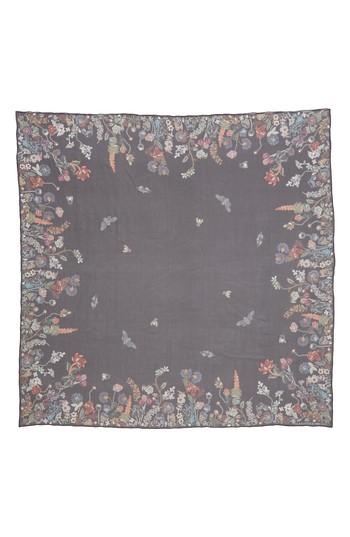 Women's Alexander Mcqueen Jeweled Garden Silk Chiffon Scarf