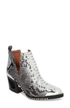 Women's Jeffrey Campbell Optimum Studded Snake Textured Bootie .5 M - Black