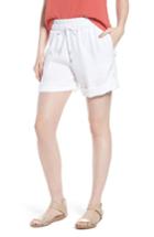 Women's Eileen Fisher Rolled Organic Linen Shorts, Size - White