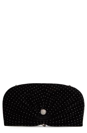 Jimmy Choo Vivien Glitter Velvet Clutch - Black