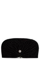 Jimmy Choo Vivien Glitter Velvet Clutch - Black