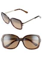 Women's Maui Jim Melika 58mm Polarized Square Sunglasses - Dark Tortoise Gold/ Bronze