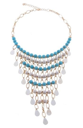 Women's Nakamol Design Crystal & Agate Beaded Bib Necklace