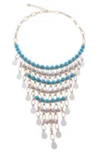Women's Nakamol Design Crystal & Agate Beaded Bib Necklace