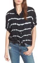 Women's Splendid Tie Dye Tie Front Shirt - Blue