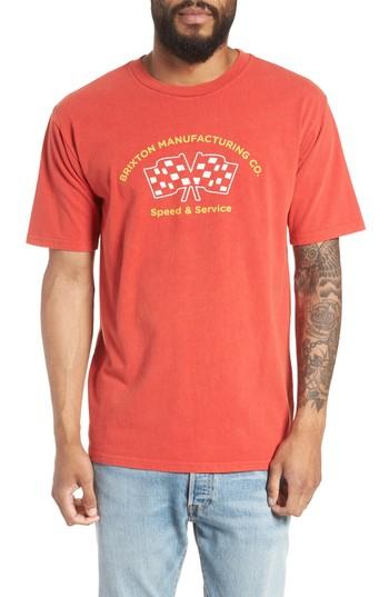 Men's Brixton Burnout Graphic T-shirt - Red