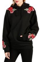 Women's Paige Darren Floral Embroidered Hoodie, Size - Black