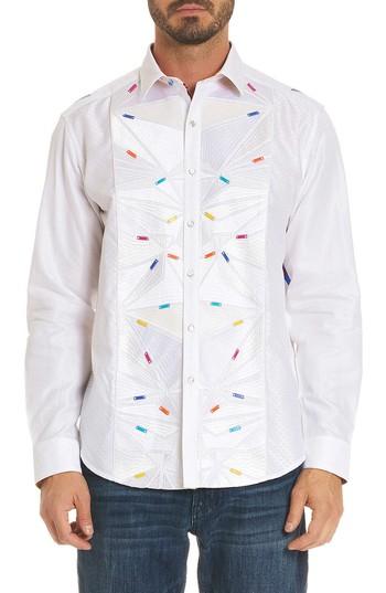 Men's Robert Graham Zipperhead Classic Fit Sport Shirt - White