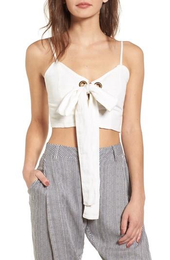 Women's Love Like Summer X Billabong Tied Up On You Linen Blend Top - White