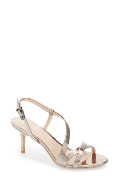 Women's Calvin Klein 'lorren' Leather Sandal M - Metallic