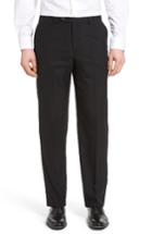Men's Berle Flat Front Solid Wool Trousers X 30 - Black