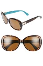 Women's Kate Spade New York Judyann 56mm Polarized Sunglasses - Havana/ Turquoise