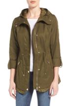 Women's Guess City Roll Sleeve Anorak - Green