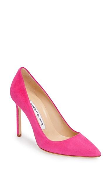 Women's Manolo Blahnik 'bb' Pointy Toe Pump Us / 34eu - Pink