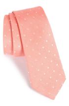 Men's The Tie Bar Dot Silk & Linen Tie, Size - Orange