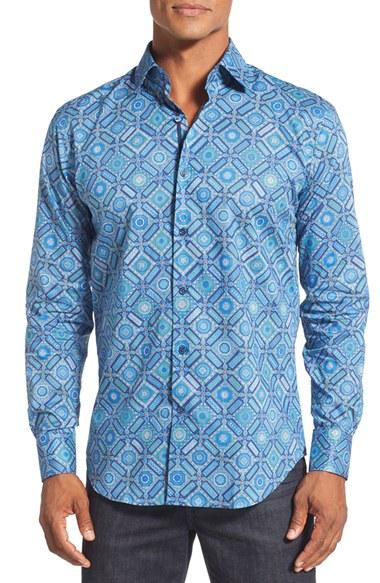 Men's Bugatchi Shaped Fit Medallion Sport Shirt