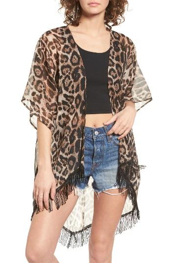 Women's David & Young Leopard Print Kimono