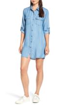Women's Billy T Ruffle Back Chambray Shirtdress - Blue