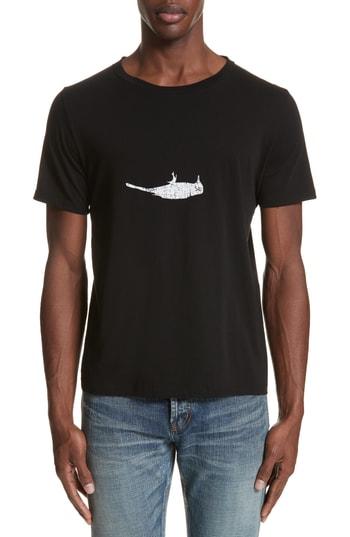 Men's Saint Laurent Bird Graphic T-shirt - Black