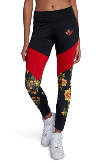 Women's Nike Sportswear Essential Floral Leggings - Black