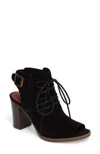 Women's Bella Vita Pru Lace-up Peep Toe Bootie .5 N - Black