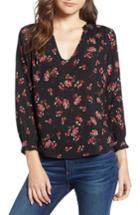Women's Velvet By Graham & Spencer Ruffle Cuff Top - Black