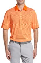 Men's Cutter & Buck Trevor Stripe Drytec Polo, Size - Orange