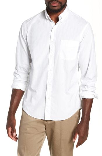 Men's J.crew Slim Fit Stretch Secret Wash Poplin Sport Shirt - White
