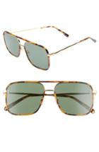 Women's Stella Mccartney 57mm Square Aviator Sunglasses - Gold/ Medium Havana