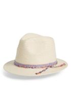 Women's Caslon Braided Trim Panama Hat - Brown