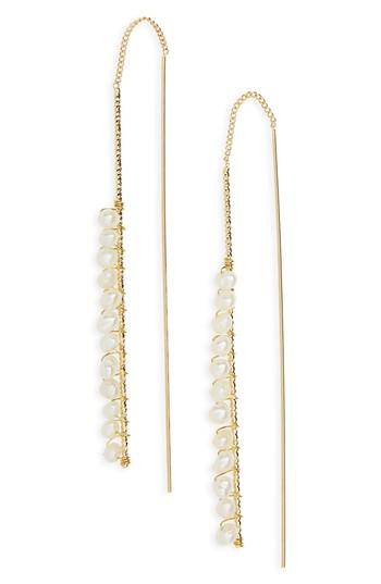 Women's Panacea Freshwater Pearl Linear Threader Earrings