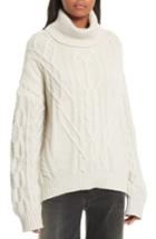 Women's Nili Lotan Cecil Cable Knit Cashmere Turtleneck Sweater