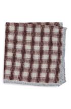Men's Eleventy Check Wool Pocket Square, Size - Red