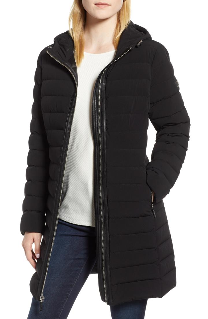 Petite Women's Michael Michael Kors Quilted Packable Coat P - Black